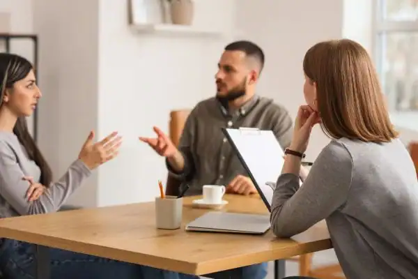 Image of couple access free mediation using family mediation voucher scheme Wickford
